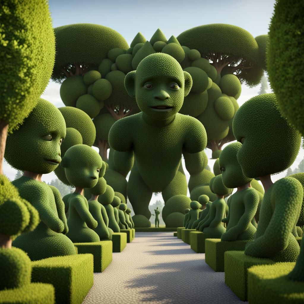 Blooming Topiary World: 3D Game Cinematic Paradise