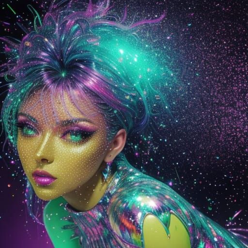 Surreal Creature Vomits Glitter onto Disco Ball in Pop Surre...