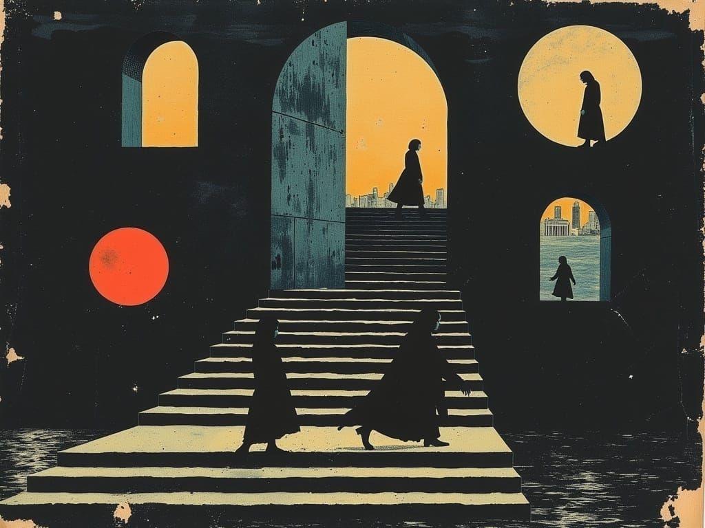 Surreal Stairway to Nowhere in Parrish Style