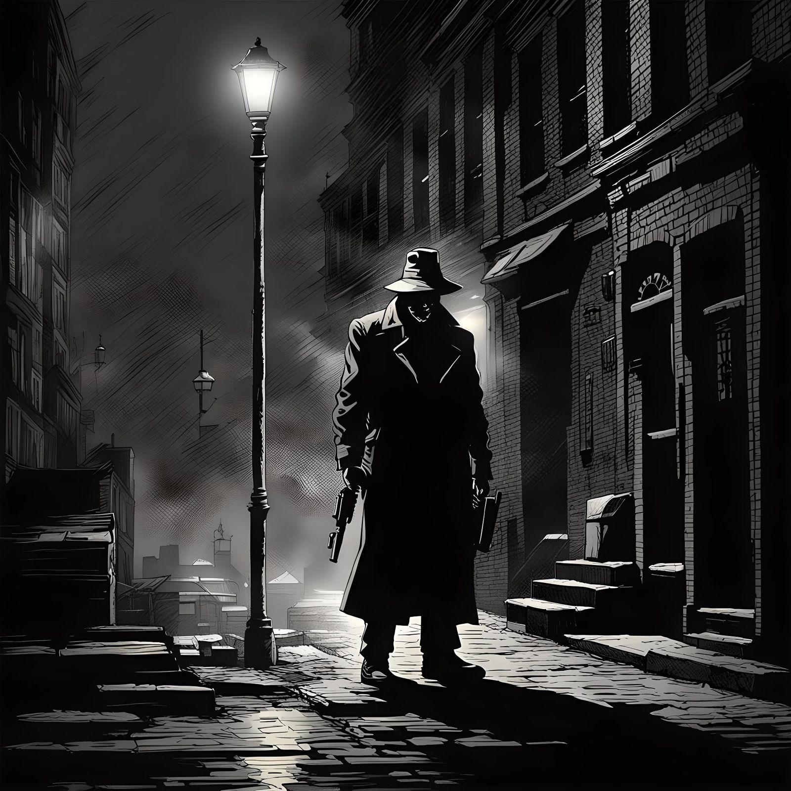 Creepy Masked Thug in NYC at Night