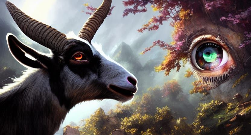 Hyperrealistic Goat Eye Concept Art