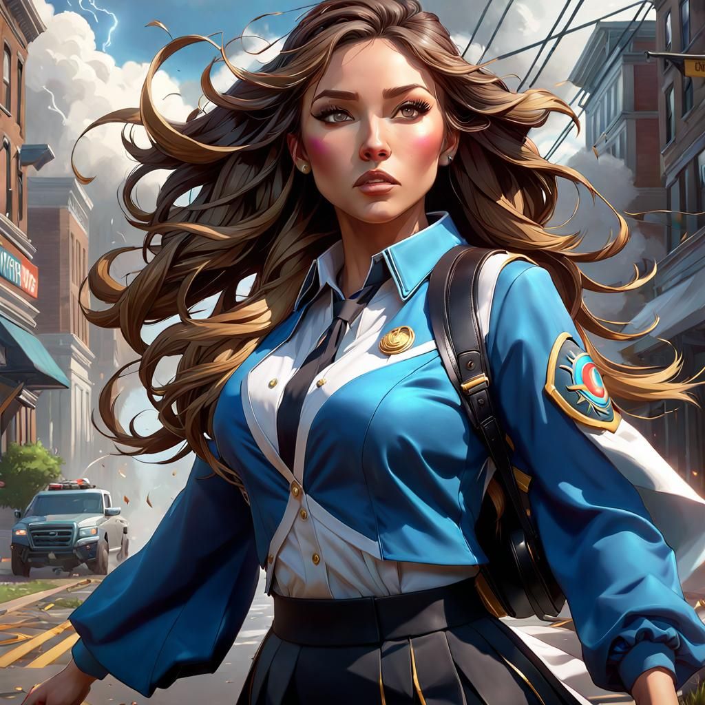 Tornado's Fury: Portrait in Hyperdetailed Style