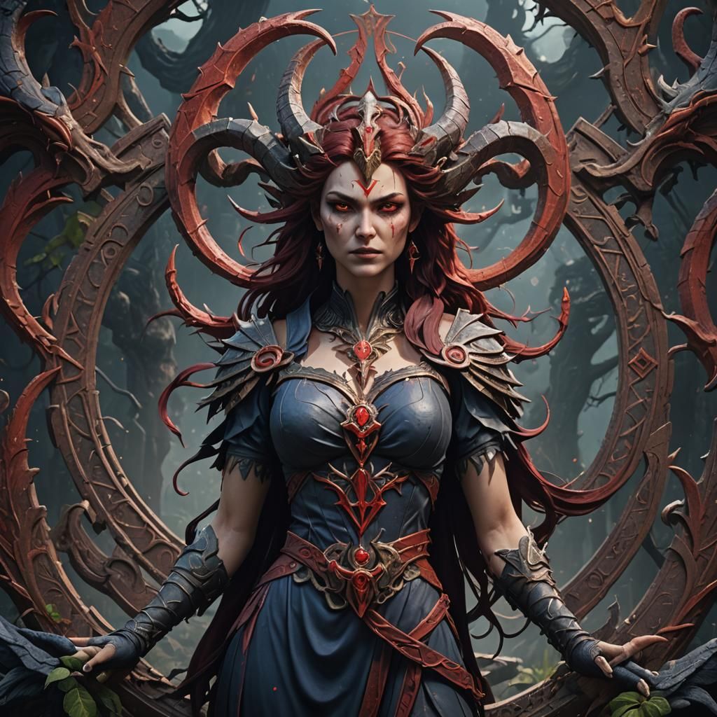 Intricate Lilith Symbol in Detailed Matte Painting