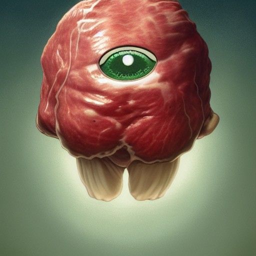 Sacred Heart Muscle Meatwad Portrait in Hyperrealistic Comic...