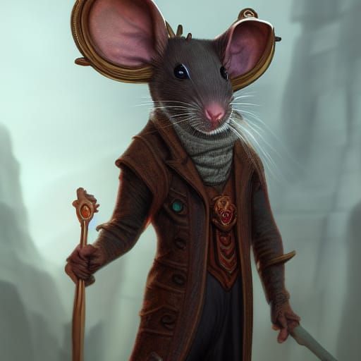 Fantastical Rat Magician in Detailed Matte Painting