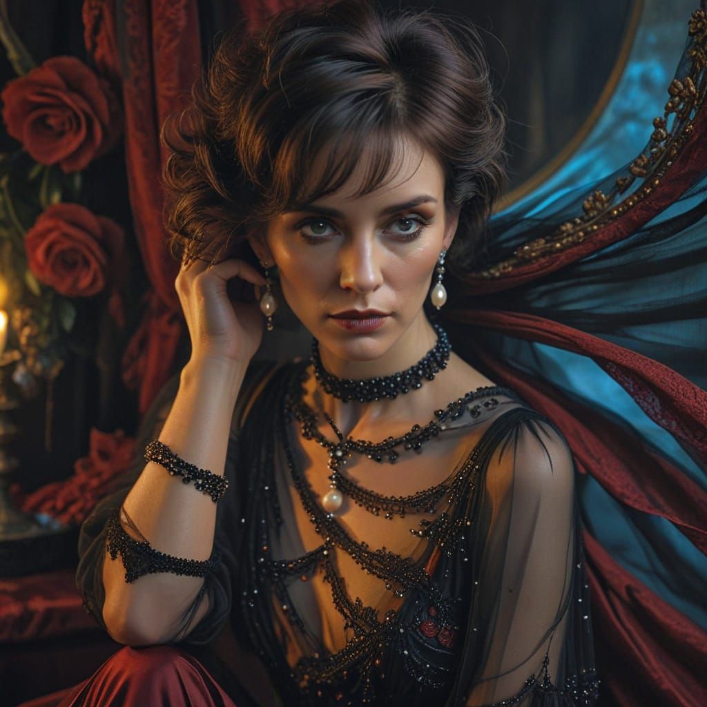 Elegant Woman in Contemplation