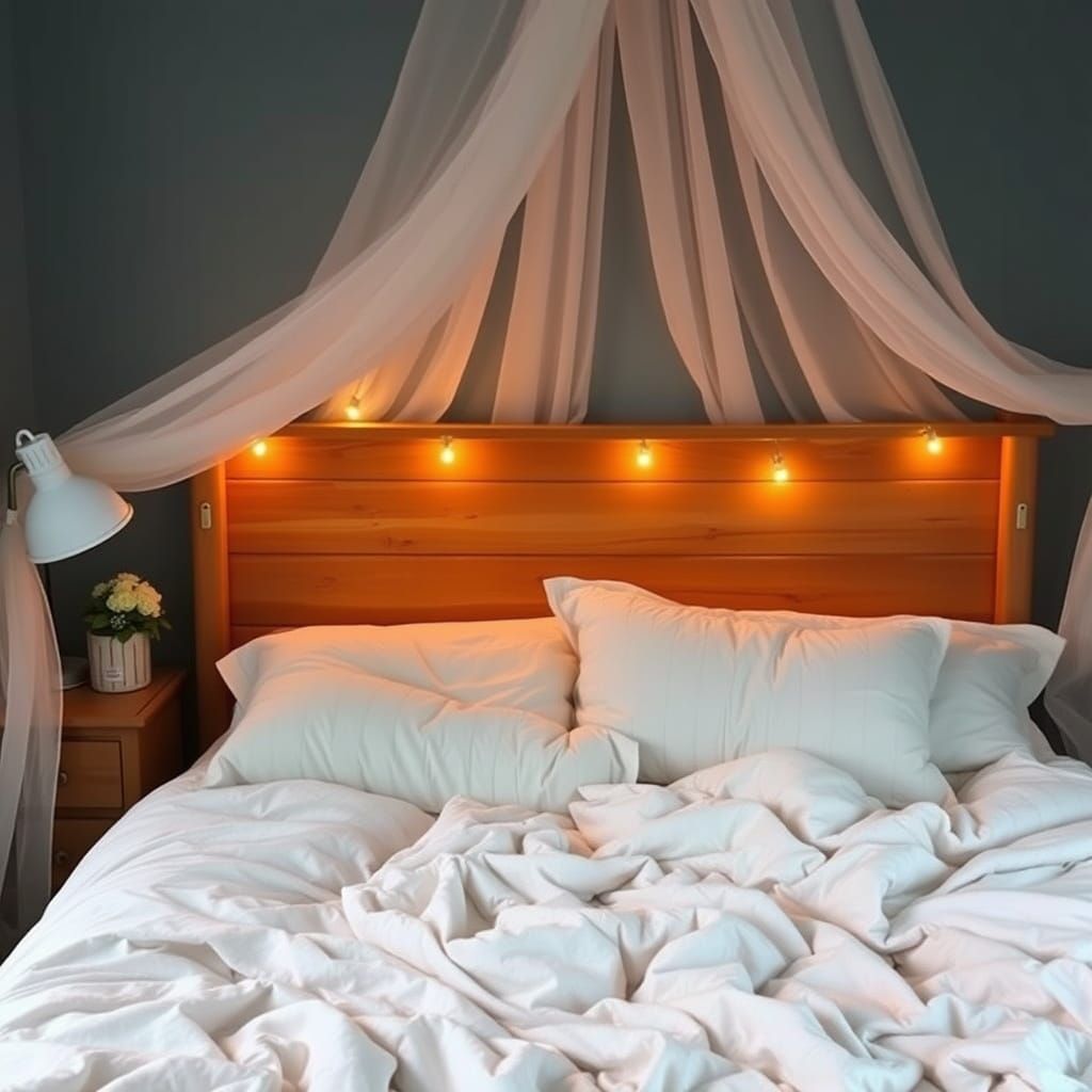 Comfy bed and you so inviting I can nor resist