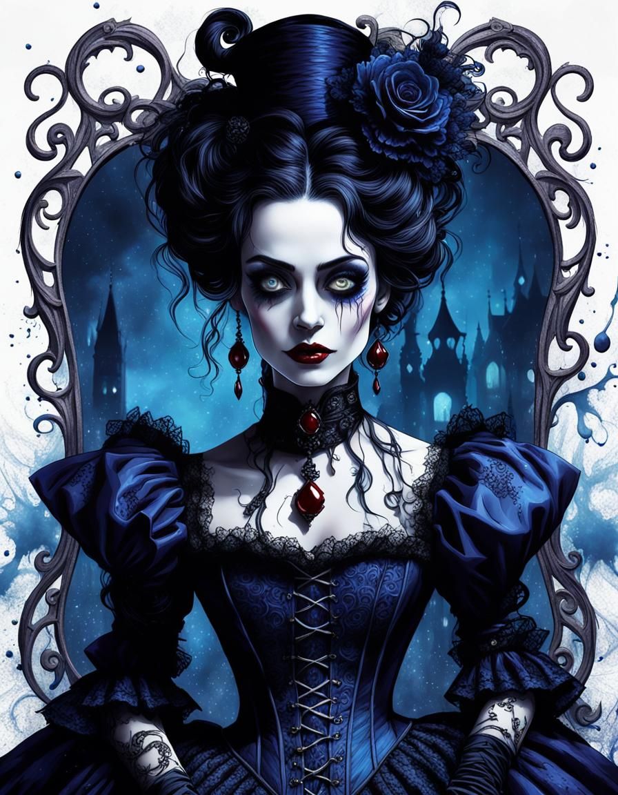 Gothic Victorian Character in Burton Style, Octane Render