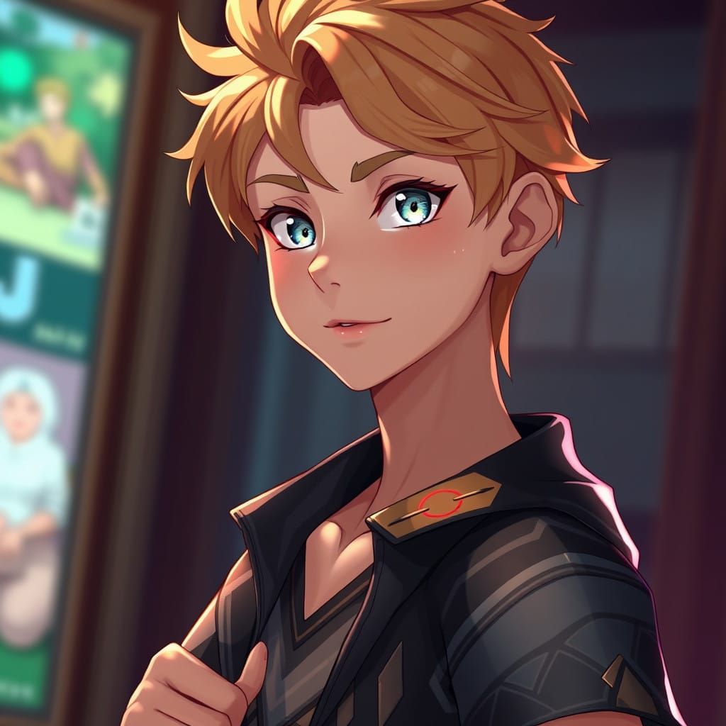 Handsome 15-Year-Old Boy in Modern 3D Anime Art