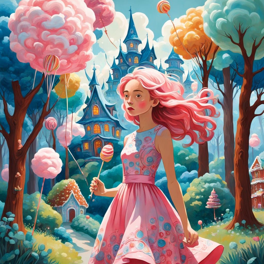 Enchanted Sugar Goddess in Whimsical Candy Wonderland