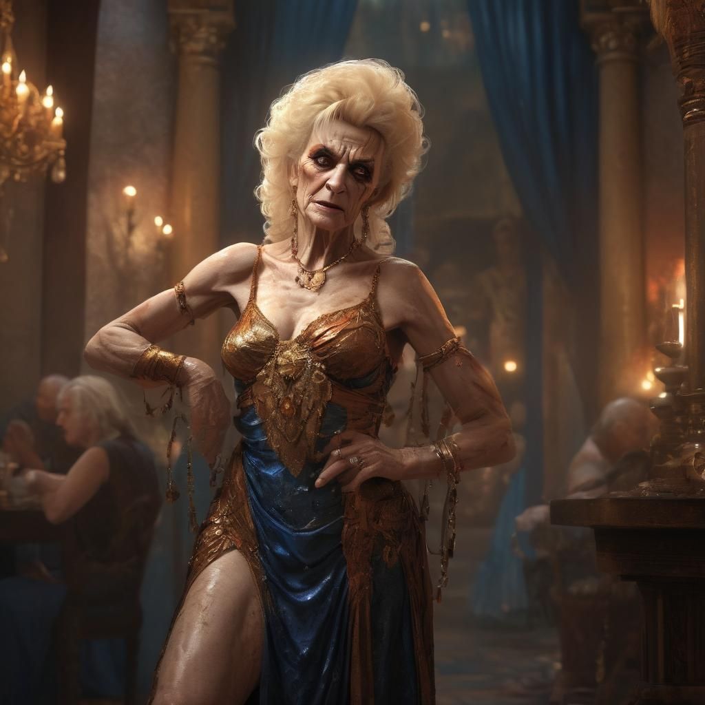 Fantasy Portrait of an Elderly Transvestite in Brothel