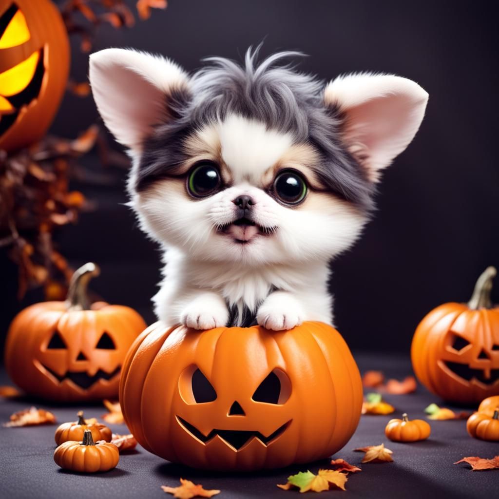 Chibi Animals Halloween Celebration: A Cute Overload