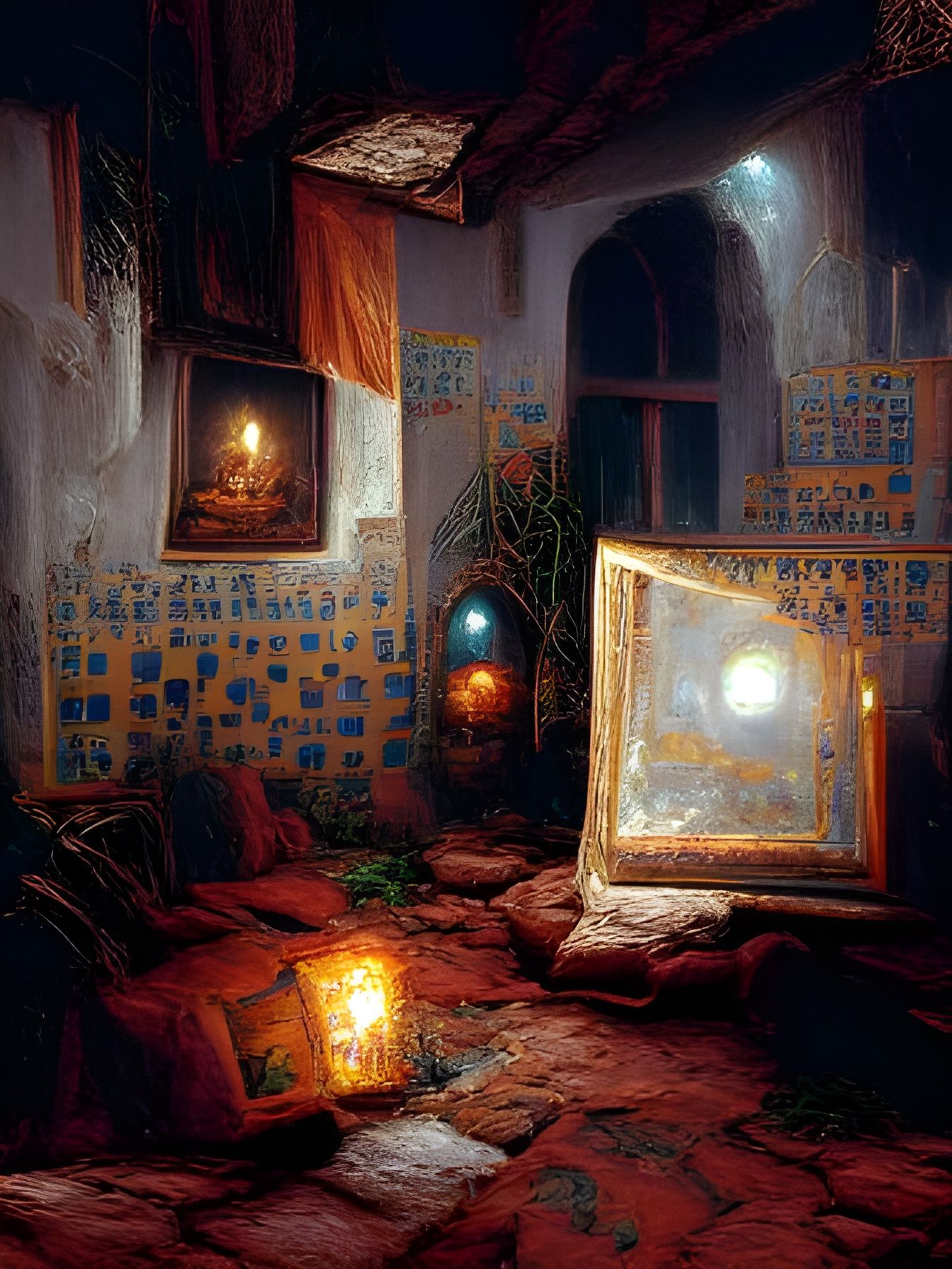 Moroccan interior with tile decorations