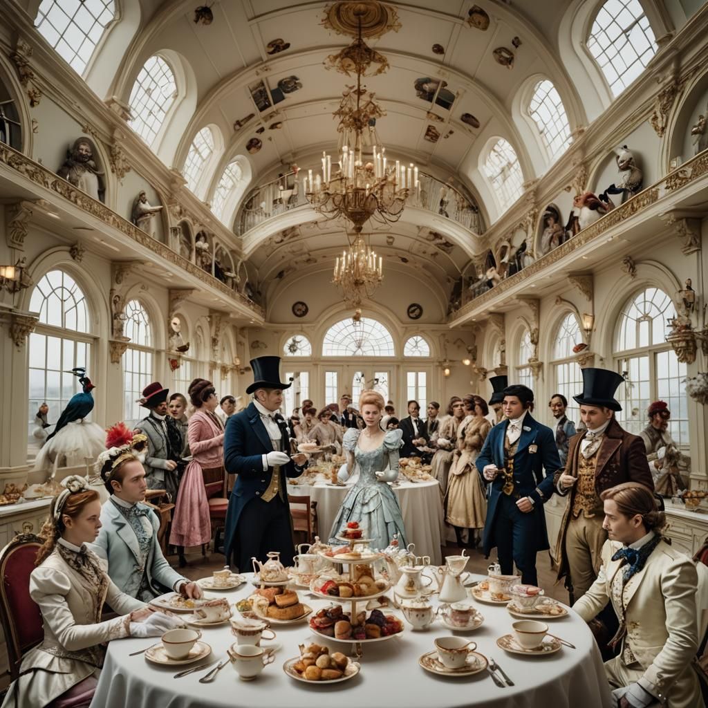 Opera Actors' Tea Party in Gothic Palace