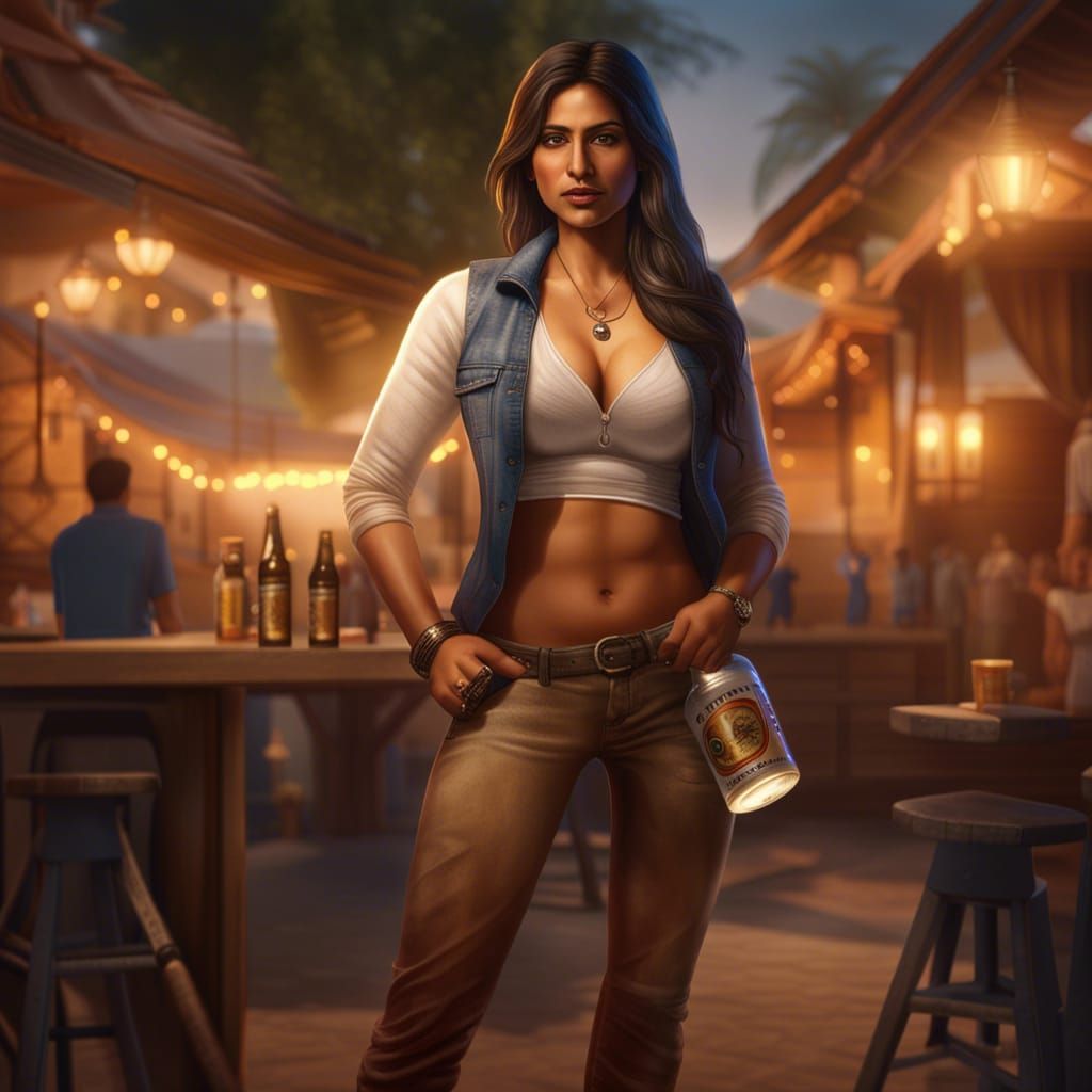 Realistic Photo of Indian Agent Holding Beer
