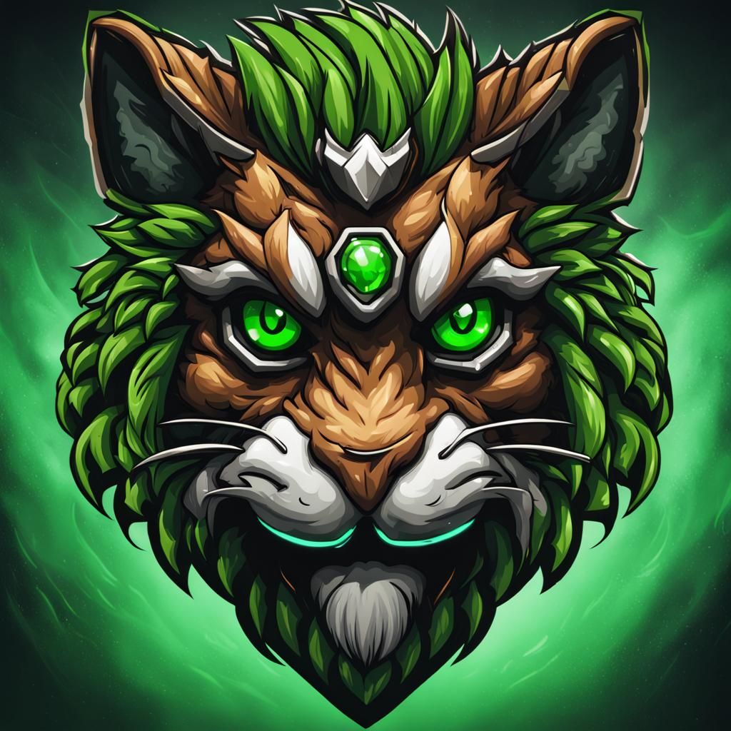 Esports Mascot Logo with Green Eyes