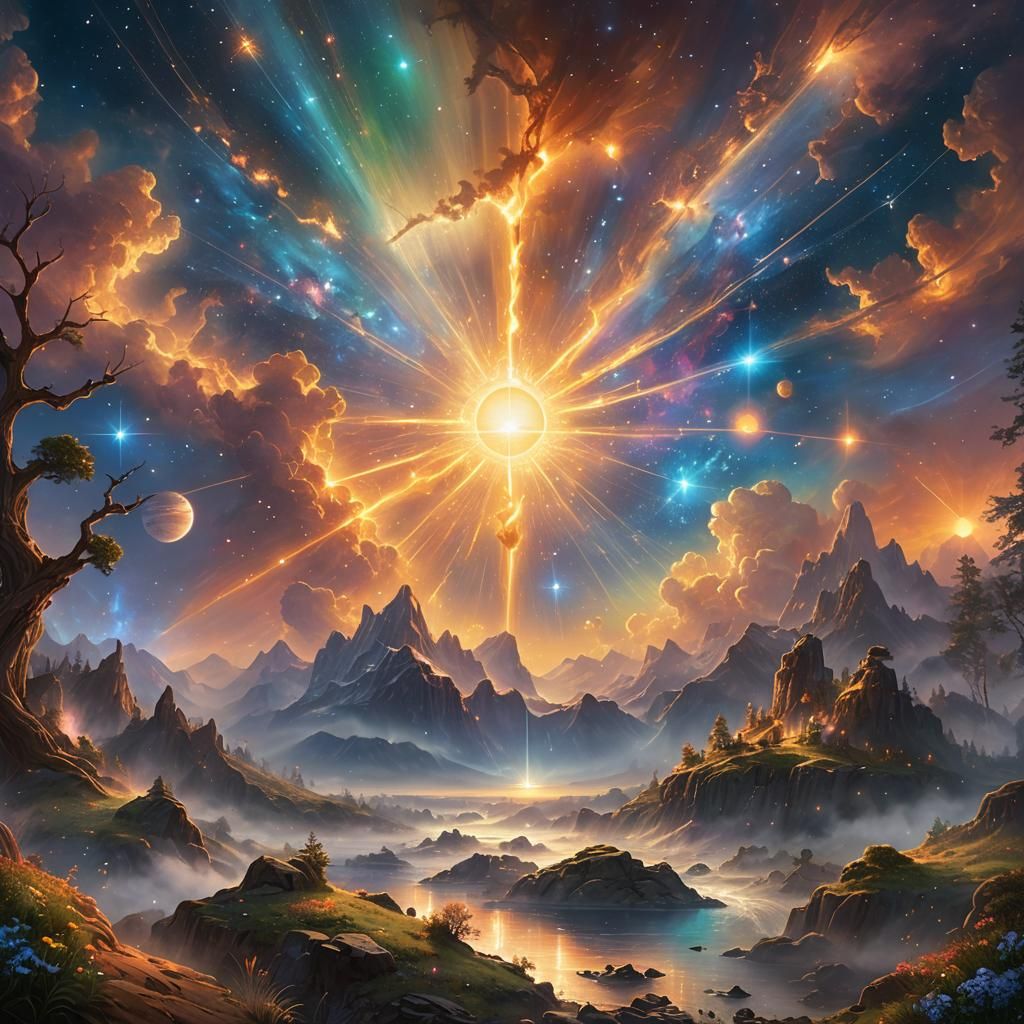 Galactic Alignment: A Hyperdetailed Fantasy Art Depiction