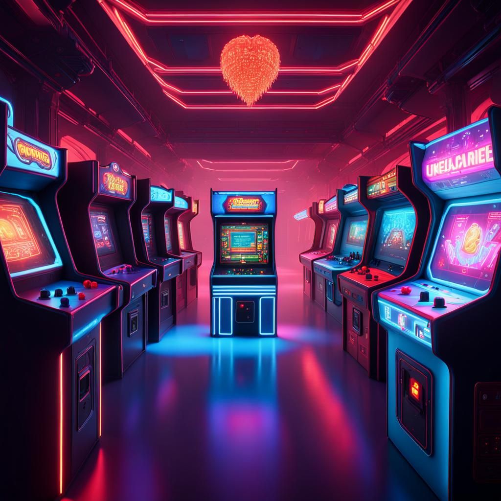 Retro Pixel Arcade Inside Gigantic Iceberg