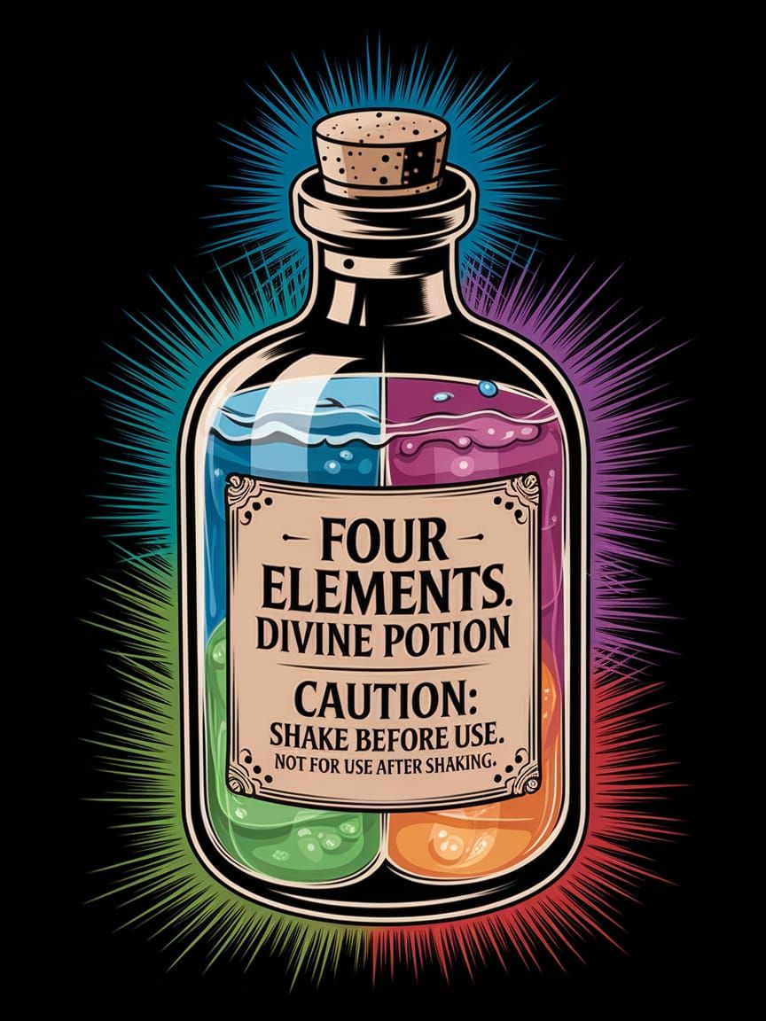 Hyperdetailed, Photorealistic Bottle of Divine Potion