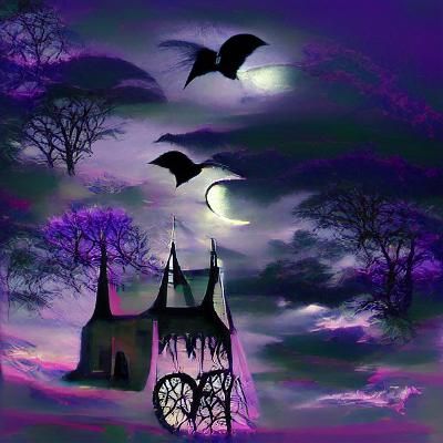 Eerie Gothic Witching Hour Scene
