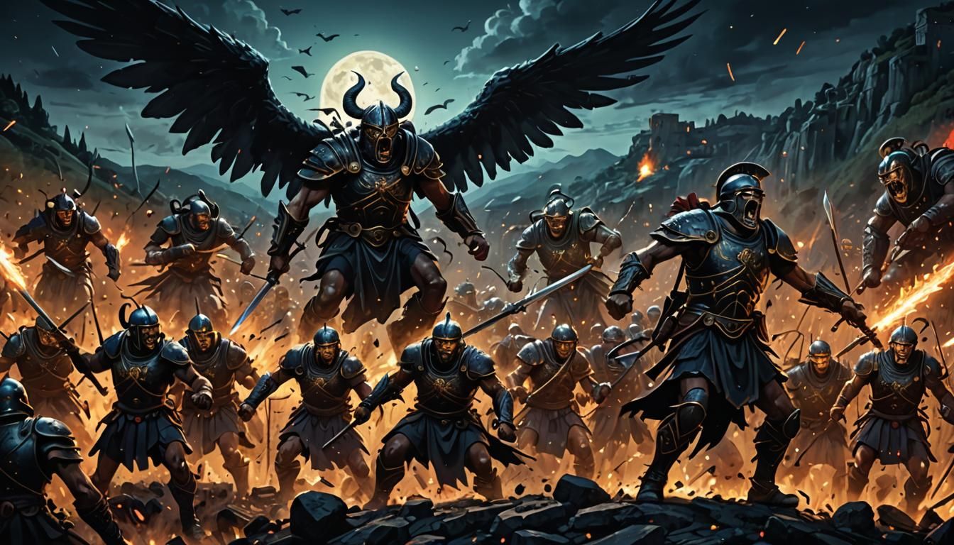 Night Attack: Flying Monsters Assault Roman Legion
