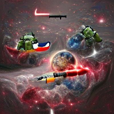 Futuristic Spaceships Battle Scene in Deep Space