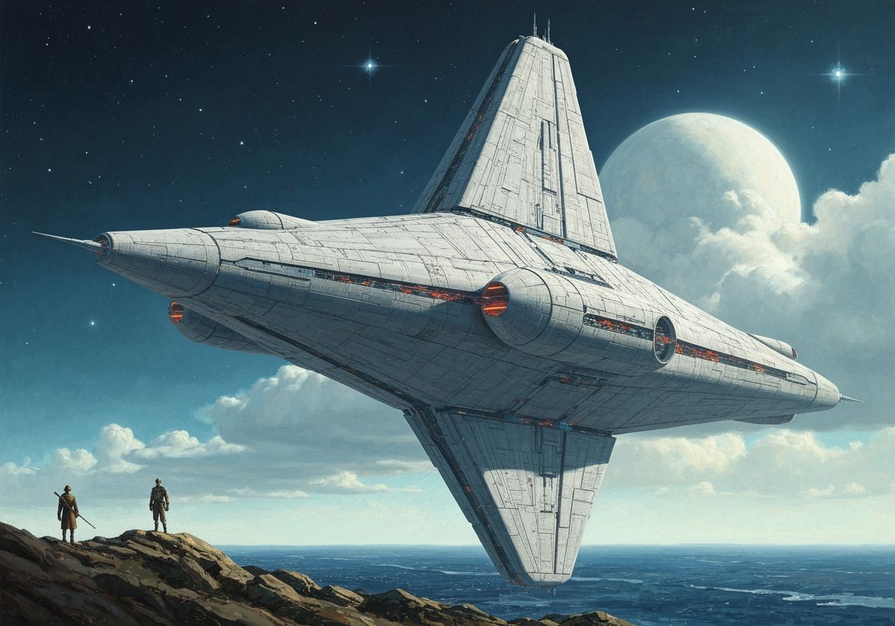 Epic Star Wars Spaceship in Vast Detailed Fine Art Style