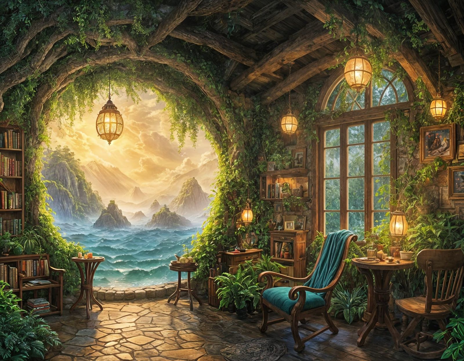 Fairytale Romance Novel Cover: Jungle Mist & River