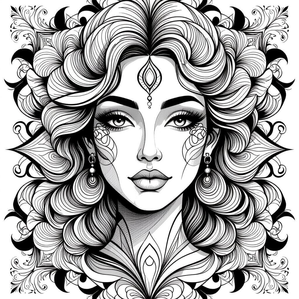 Abstract Geometric Coloring Pages For Adults