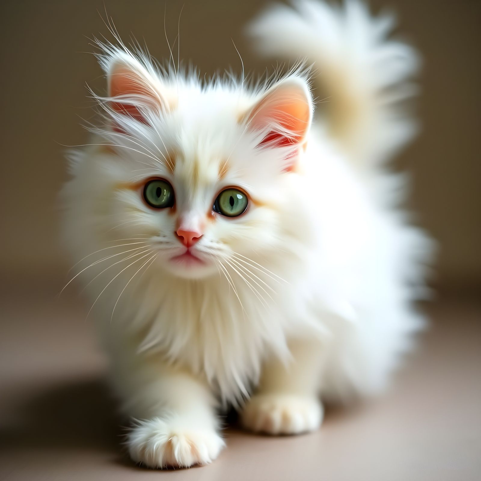 Whimsical Feline Portrait in Watercolor Style