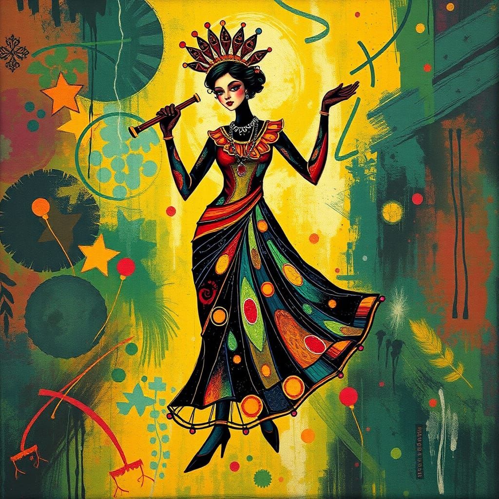 Abstract Jazz Art: Dancing Queen Batik