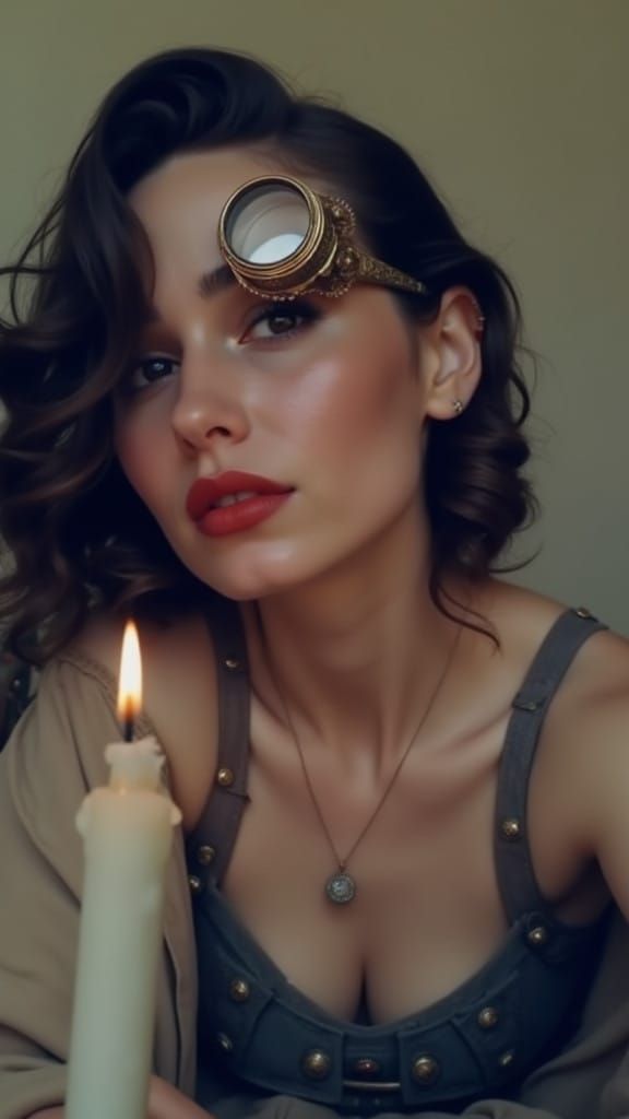 Steampunk Siren Captured in Industrial Futurism Style