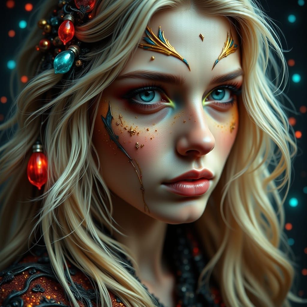 Dark Cyberpunk Landscape with Flickering Glitches