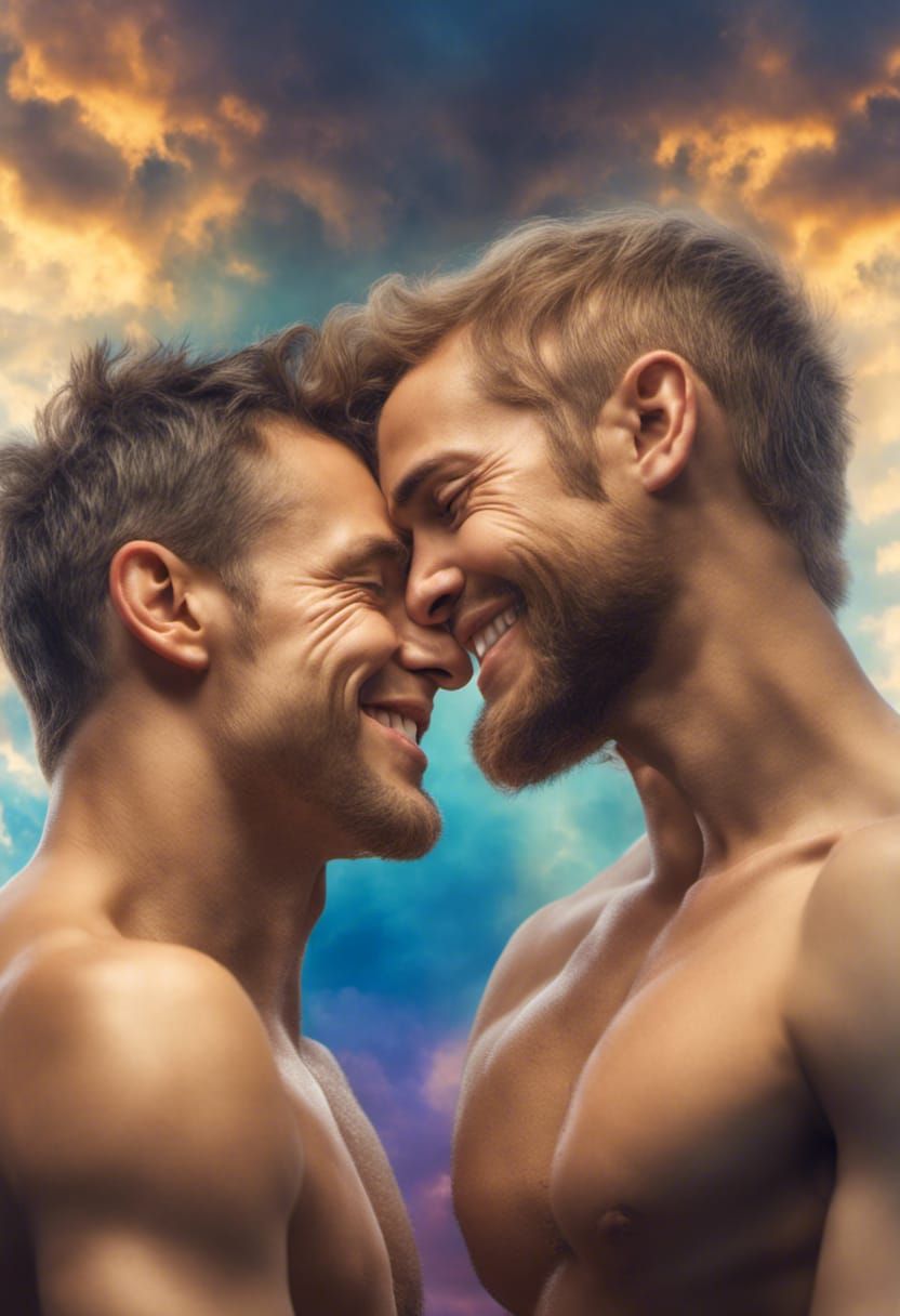 Two Men in Love, Bathed in Divine Light