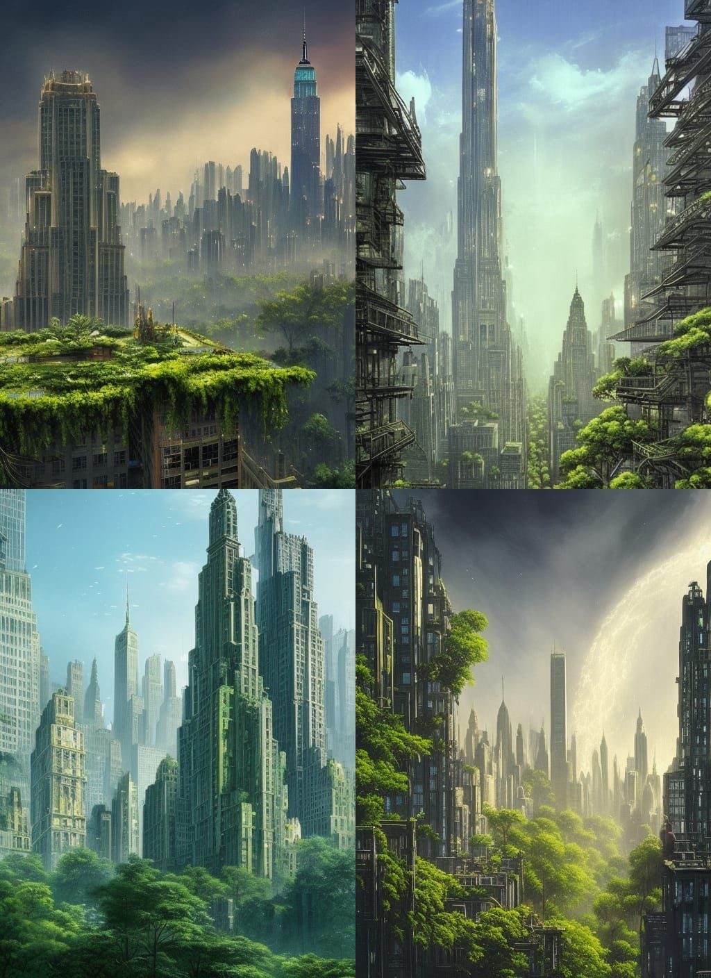 Lush Greenery Envelops New York City Skyline