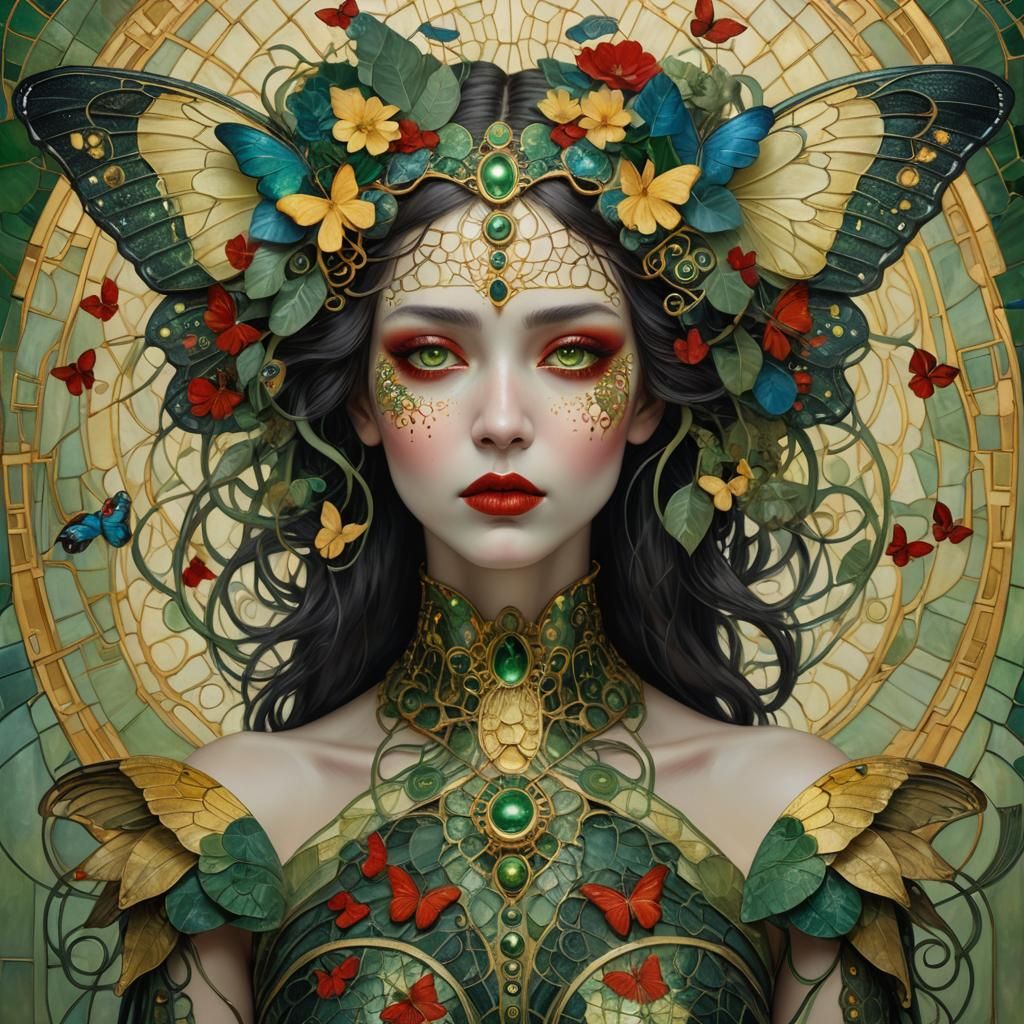 Fantasy Portrait in Art Nouveau Style