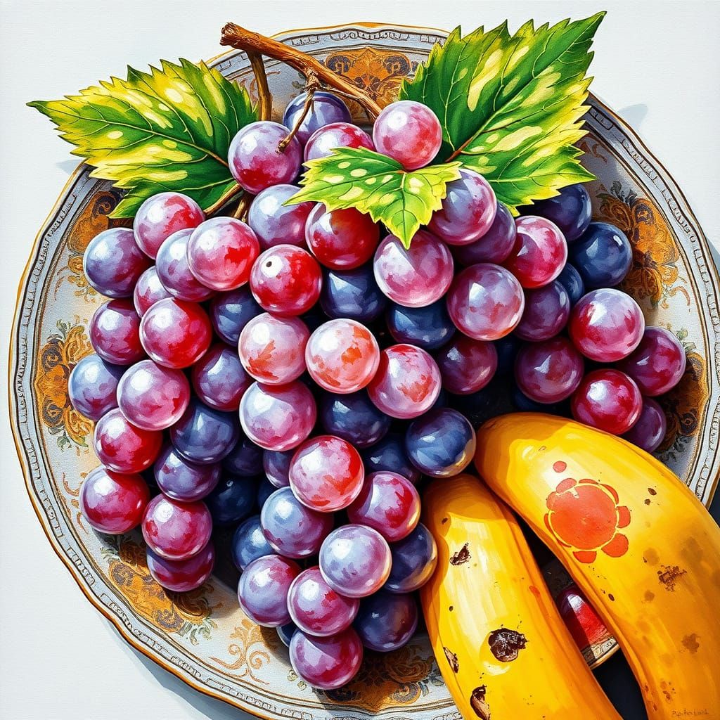 More grapes and bananas