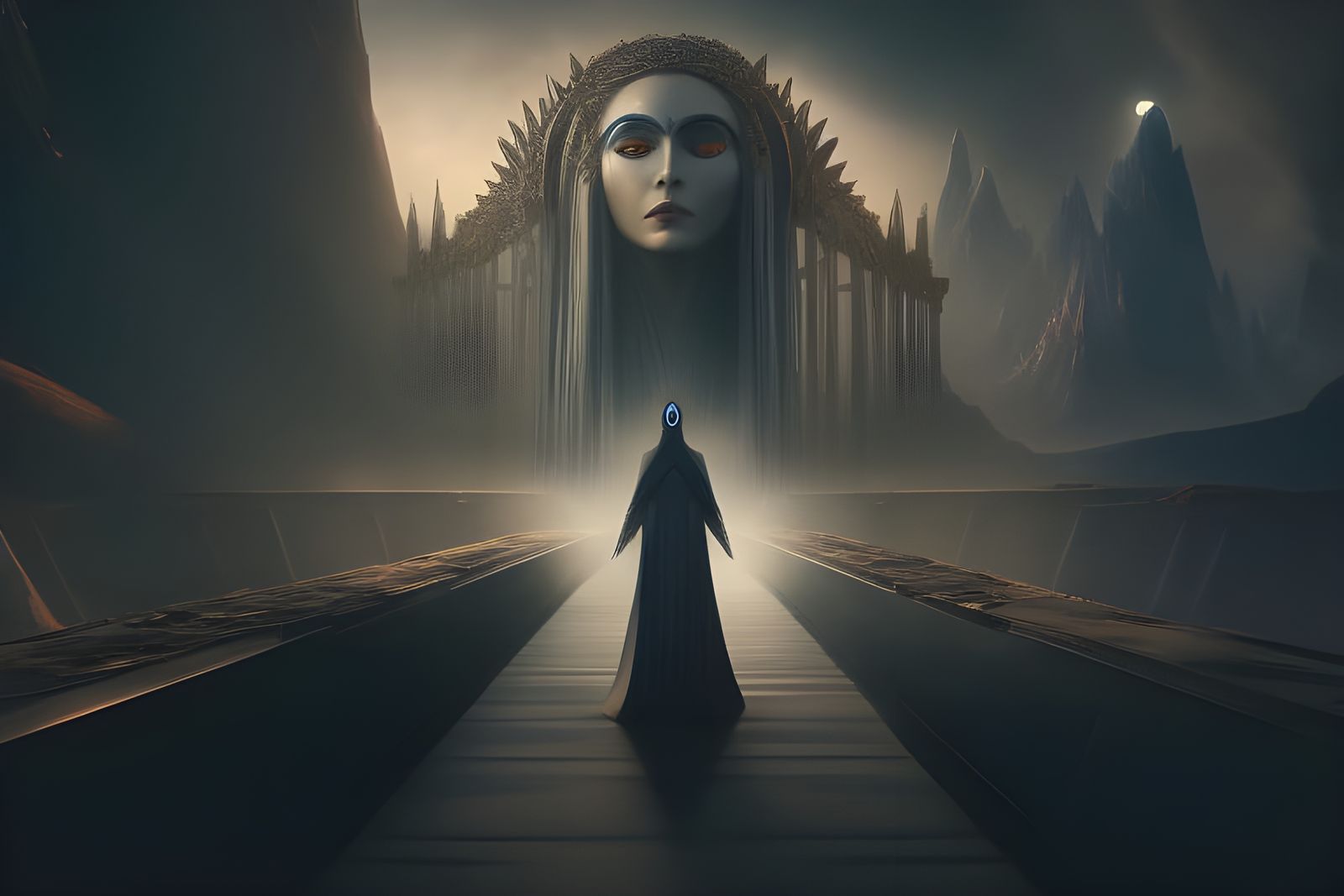 Goddess of Eternity Bridge in Expressionist Style