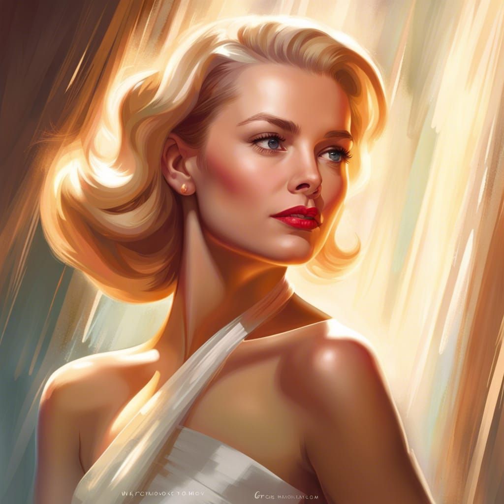 Grace Kelly Portrait in Classic Hollywood Style