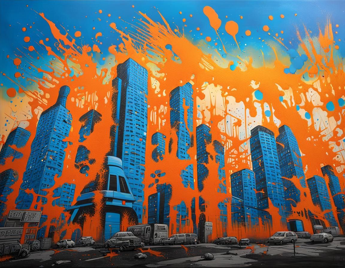 Vibrant Graffiti Mural in Pop Art Style
