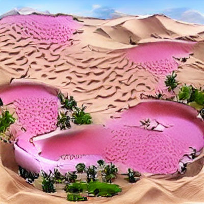 Pink Desert Oasis Dreamscape