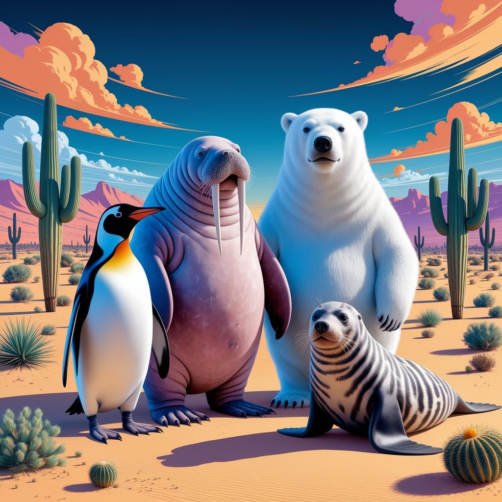 Unlikely Arctic Animals Gather in Desert Oasis