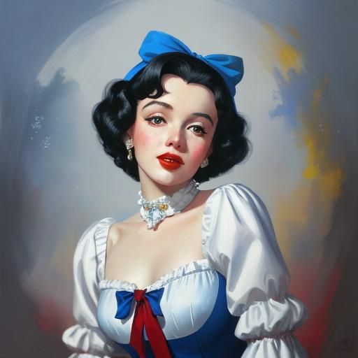 Marilyn Monroe as Snow White: Oil Painting