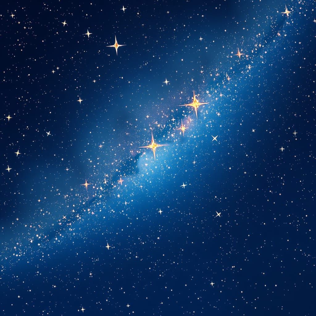 Dreamy Anime Night Sky with Twinkling Stars and Serene Compo...