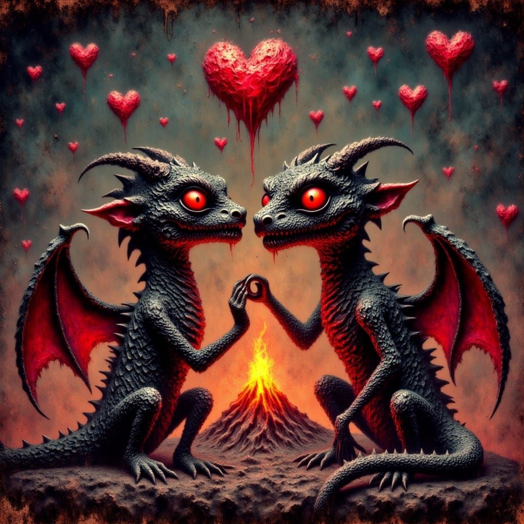 Surreal Lava Creatures Erupt in Valentine's Day Chaos