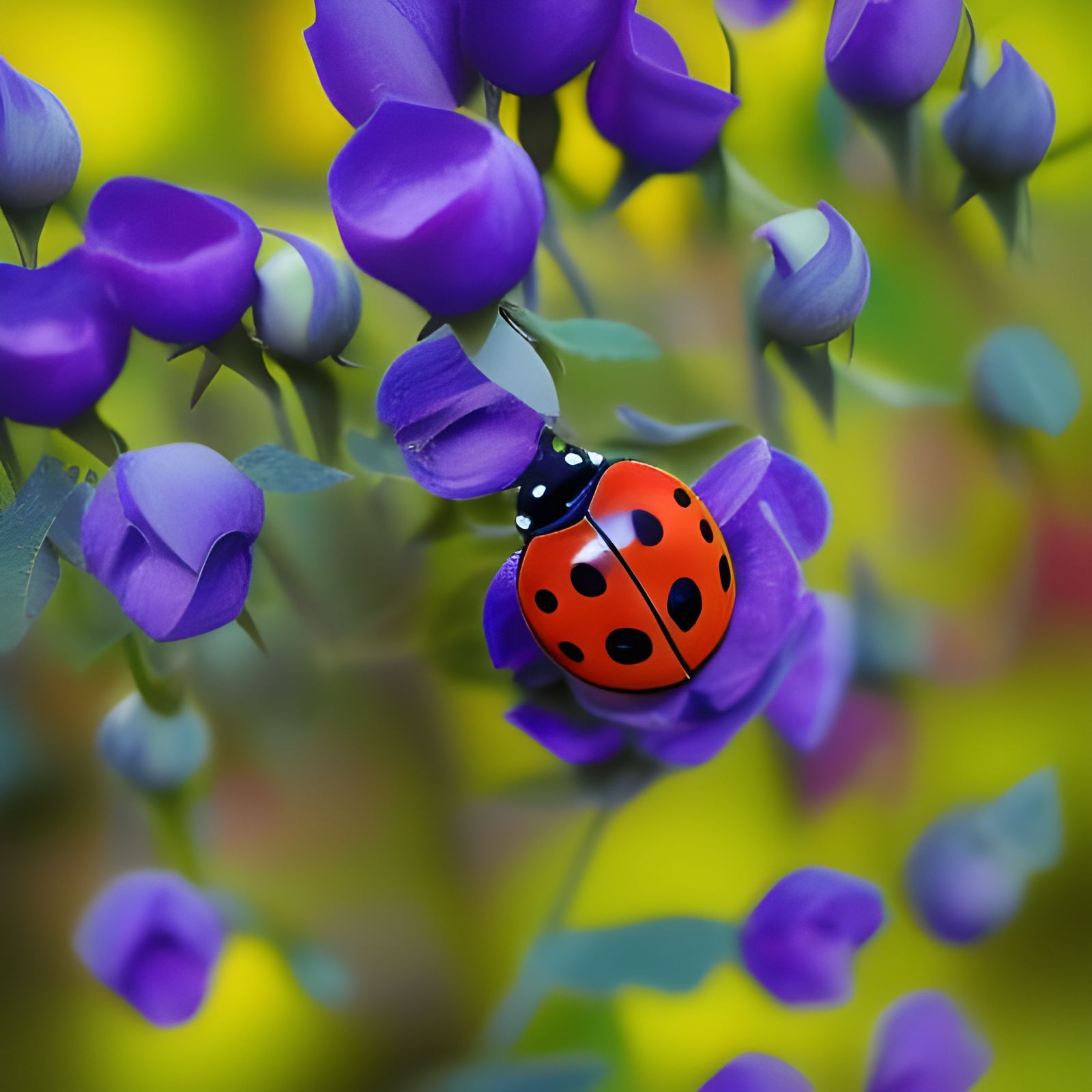 Ladybug on Rose Petal in Hyperrealistic Detail