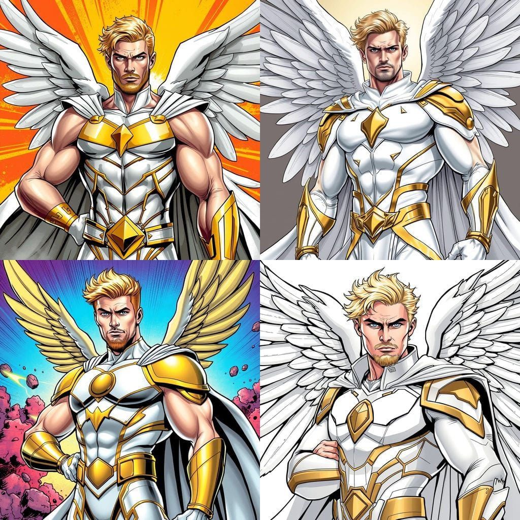 Marvelous Hero in Iconic Comic Book Style