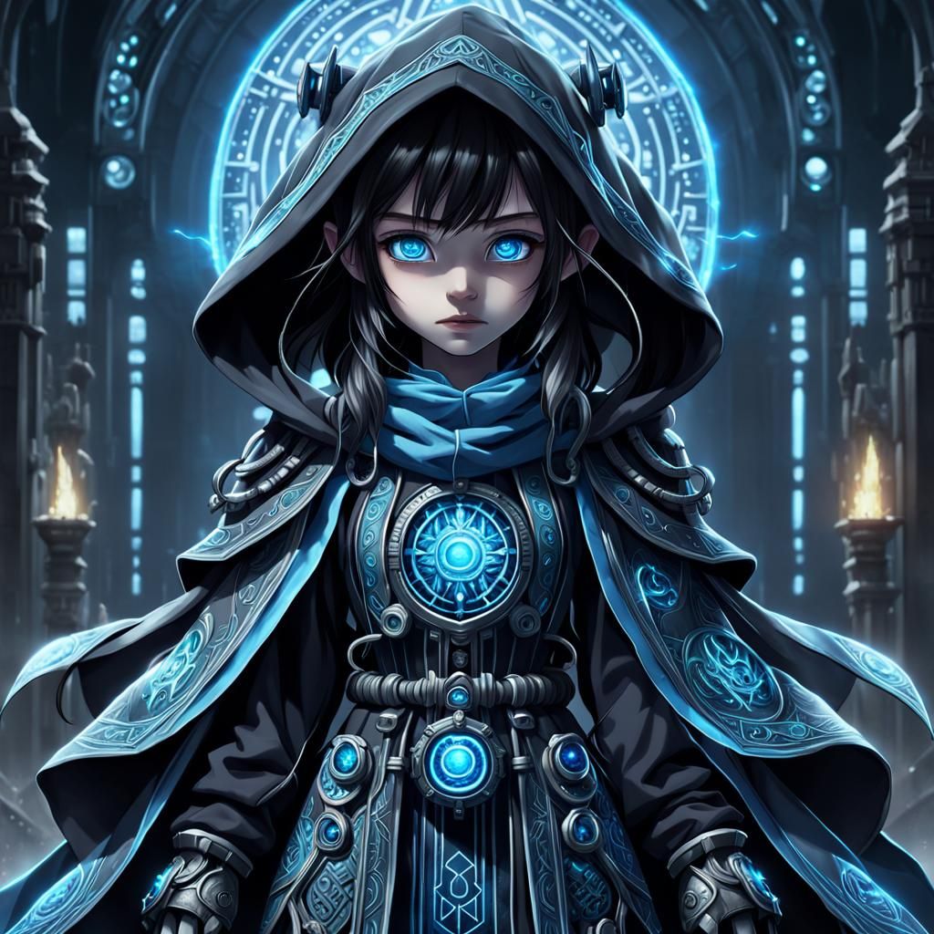 Mystical Mechagnome Shadow Priestess in Anime Style