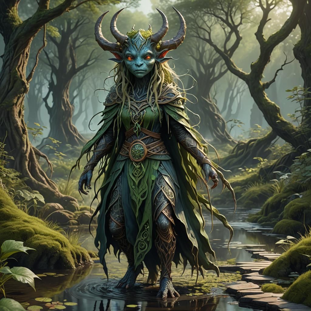 Celtic Monster and Banshee in Scandinavian Swamp