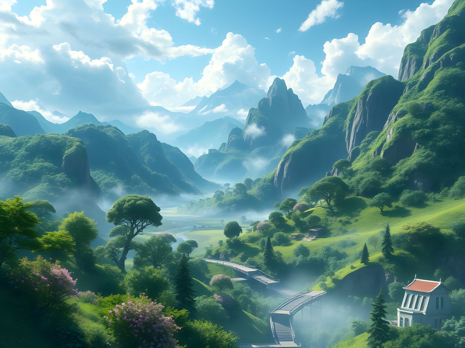 Relaxing Anime Landscape in 8k Resolution